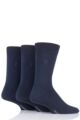 Mens 3 Pair Pringle of Scotland Classic Bamboo Plain Socks - Navy