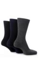 Mens 3 Pair Pringle Of Scotland Classic Bamboo Rib Socks - Black / Navy / Grey