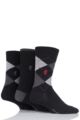 Mens 3 Pair Pringle Black Label Bamboo Patterned, Argyle and Striped Socks - Black