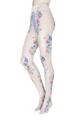 Ladies 1 Pair Trasparenze Mandarino Floral Tights - Seta
