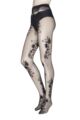 Ladies 1 Pair Trasparenze Mandarino Floral Tights - Black