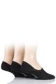 Mens 3 Pair Pringle Gourock Cotton Shoe Liners - Black