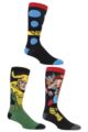 Mens 3 Pair SOCKSHOP Marvel Thor and Loki Cotton Socks - Assorted