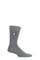 Mens 1 Pair SOCKSHOP New Individual Nations Embroidered Socks - Italy Light Grey