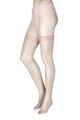 Ladies 1 Pair Miss Naughty High Shine Luxury Sheer Stockings - Up to XXXL - Natural