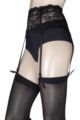 Ladies 1 Pack Miss Naughty Deep Lace Suspender Belt - Up to XXXL - Black