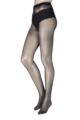 Ladies 1 Pair Miss Naughty Luxury Sheer Crotchless Tights - Up to XXXL - Black
