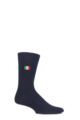 Mens 1 Pair SOCKSHOP New Individual Nations Embroidered Socks - Italy Navy