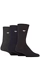 Mens 3 Pair Glenmuir Endrick Cotton Plain Embroidered Trouser Socks  - Black / Navy / Charcoal