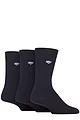 Mens 3 Pair Glenmuir Endrick Cotton Plain Embroidered Trouser Socks  - Navy