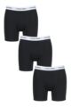 Mens 3 Pack Calvin Klein Cotton Stretch Longer Leg Trunks - Black