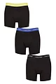 Mens 3 Pack Calvin Klein Cotton Stretch Longer Leg Trunks - Black / Green Bloom