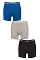 Mens 3 Pack Calvin Klein Cotton Stretch Longer Leg Trunks - Classic Blue / Porpoise / Black