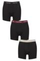 Mens 3 Pack Calvin Klein Cotton Stretch Longer Leg Trunks - Black / Tawny / Porpoise
