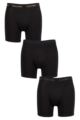 Mens 3 Pack Calvin Klein Cotton Stretch Longer Leg Trunks - Black / Blue Shadow