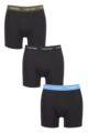 Mens 3 Pack Calvin Klein Cotton Stretch Longer Leg Trunks - Dusk Green / Copenhagen Blue / Black