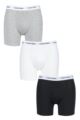 Mens 3 Pack Calvin Klein Cotton Stretch Longer Leg Trunks - Black / White / Grey