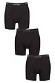 Mens 3 Pack Calvin Klein Cotton Stretch Longer Leg Trunks - Ash / Indigo / Blue
