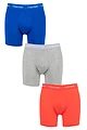 Mens 3 Pack Calvin Klein Cotton Stretch Longer Leg Trunks - Royalty / Grey / Coral