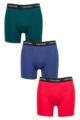 Mens 3 Pack Calvin Klein Cotton Stretch Longer Leg Trunks - Maya Blue / Soft Grape / Rustic Red