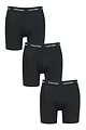 Mens 3 Pack Calvin Klein Cotton Stretch Longer Leg Trunks - Black / Black