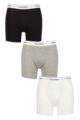 Mens 3 Pack Calvin Klein Cotton Stretch Longer Leg Trunks - Black / White / Grey Heather