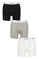 Mens 3 Pack Calvin Klein Cotton Stretch Longer Leg Trunks - Black / White / Grey Heather