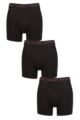 Mens 3 Pack Calvin Klein Cotton Stretch Longer Leg Trunks - Black / Pompian Red