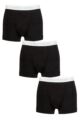 Mens 3 Pack Calvin Klein Cotton Stretch Trunks - Black / White Grey