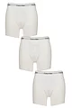 Mens 3 Pack Calvin Klein Cotton Stretch Longer Leg Trunks - White / White / White