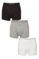 Mens 3 Pack Calvin Klein 100% Cotton Trunks - Black / Grey Heather / White