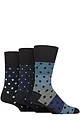 Mens 3 Pair Gentle Grip Cotton Argyle Patterned and Striped Socks - Orbital World