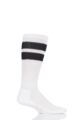 Mens and Ladies 1 Pair Thorlos Old School Over the Calf Sports Socks - White / Black