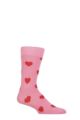 Mens and Ladies 1 Pair Happy Socks Heart Socks - Pink