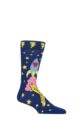 Mens and Ladies 1 Pair Happy Socks Elton John Rocket Man Socks - Blue