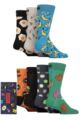 Mens and Ladies 7 Pair Happy Socks Seven Days Gift Boxed Socks - Turquoise