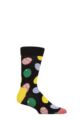 Mens and Women's 1 Pair Happy Socks Eggs Socks - Black