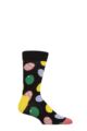 Mens and Ladies 1 Pair Happy Socks Eggs Socks - Black