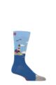 Mens and Ladies 1 Pair Happy Socks Lighthouse Socks - Blue