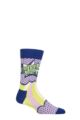 Ladies 1 Pair Happy Socks Super Mom Socks - Light Purple