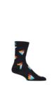 Mens and Ladies 1 Pair Happy Socks London Edition Fish and Chips Socks - Navy