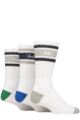 Mens 3 Pair Pringle Cotton Cushion Sports Socks - White Grey / Blue / Green
