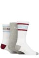 Mens 3 Pair Pringle Cotton Cushion Sports Socks - White / Grey / White