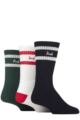 Mens 3 Pair Pringle Cotton Cushion Sports Socks - Navy / White / Green