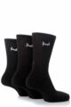 Mens 3 Pair Pringle Cotton Cushion Sports Socks - Black Cotton