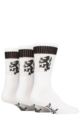 Mens 3 Pair Pringle Plain and Patterned Cotton Half-Cushioned Sports Socks - Logo White