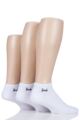 Mens 3 Pair Pringle Plain and Patterned Cotton Secret Socks - White Varied