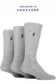 Mens 3 Pair Pringle Bamboo Cushioned Sports Socks Exclusive To SOCKSHOP - Grey Bamboo