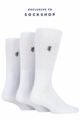 Mens 3 Pair Pringle Bamboo Cushioned Sports Socks Exclusive To SOCKSHOP - White Bamboo
