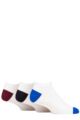 Mens 3 Pair Pringle Plain and Patterned Bamboo Trainer Socks - White Burgundy / Black / Blue